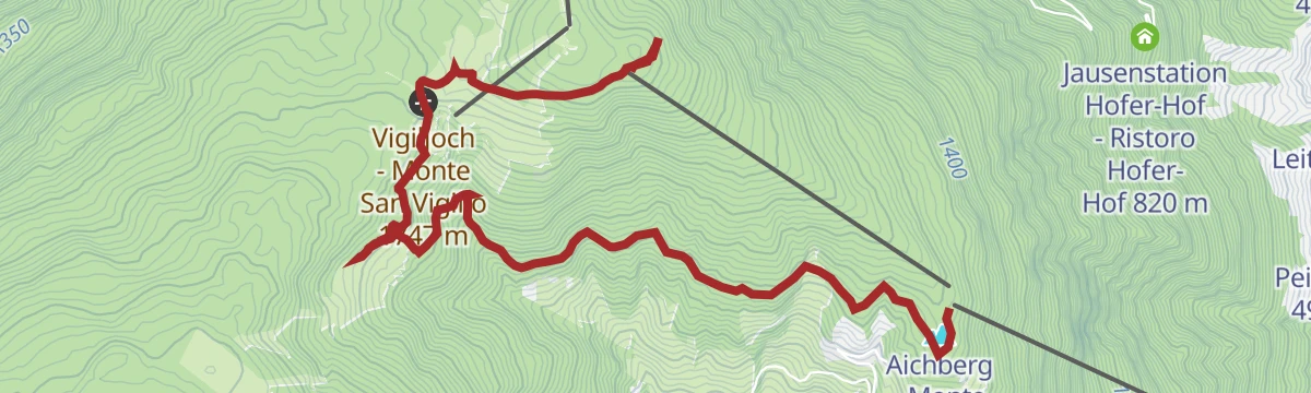 Route map: Sulle tracce dell’acqua – lungo il sentiero delle sorgenti al Monte San Vigilio